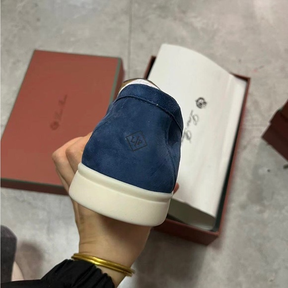 Authentic Loro Piana Tennis Walk Navy Suede Sneakers Made in Italy - Picture 3 of 4
